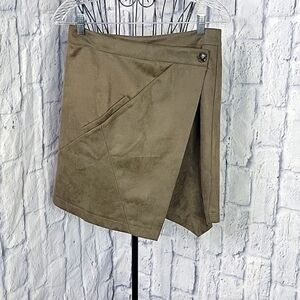 LISTIELE‎ Olive Green Short Wrap Around Skirt Medium